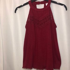 red halter tank top